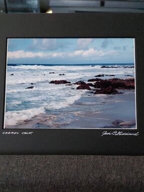 Pebble Beach Big Waves Art Photo By Jack E. Stiddard 5x7 Photo 8x10 Mat